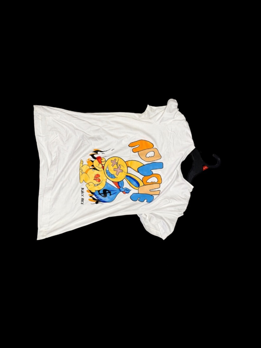 White Graphic T-Shirt with Colorful Cartoon Print
